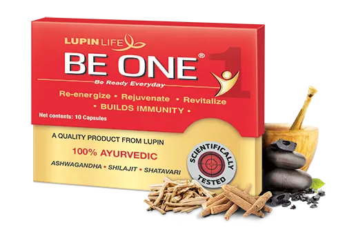 Be One is a 100% Ayurvedic supplement packaging banner